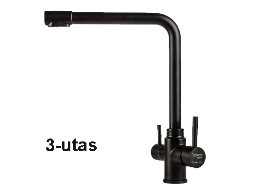 Konyhai csaptelep v�ztiszt�t�hoz, 3-utas MODERN HAJL�TOTT, MATT FEKETE, EW